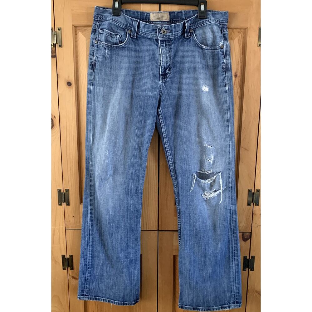 Buckle BKE Jeans Men's Cole Distressed Cowboy Rugged Classic Straight Leg 34x32